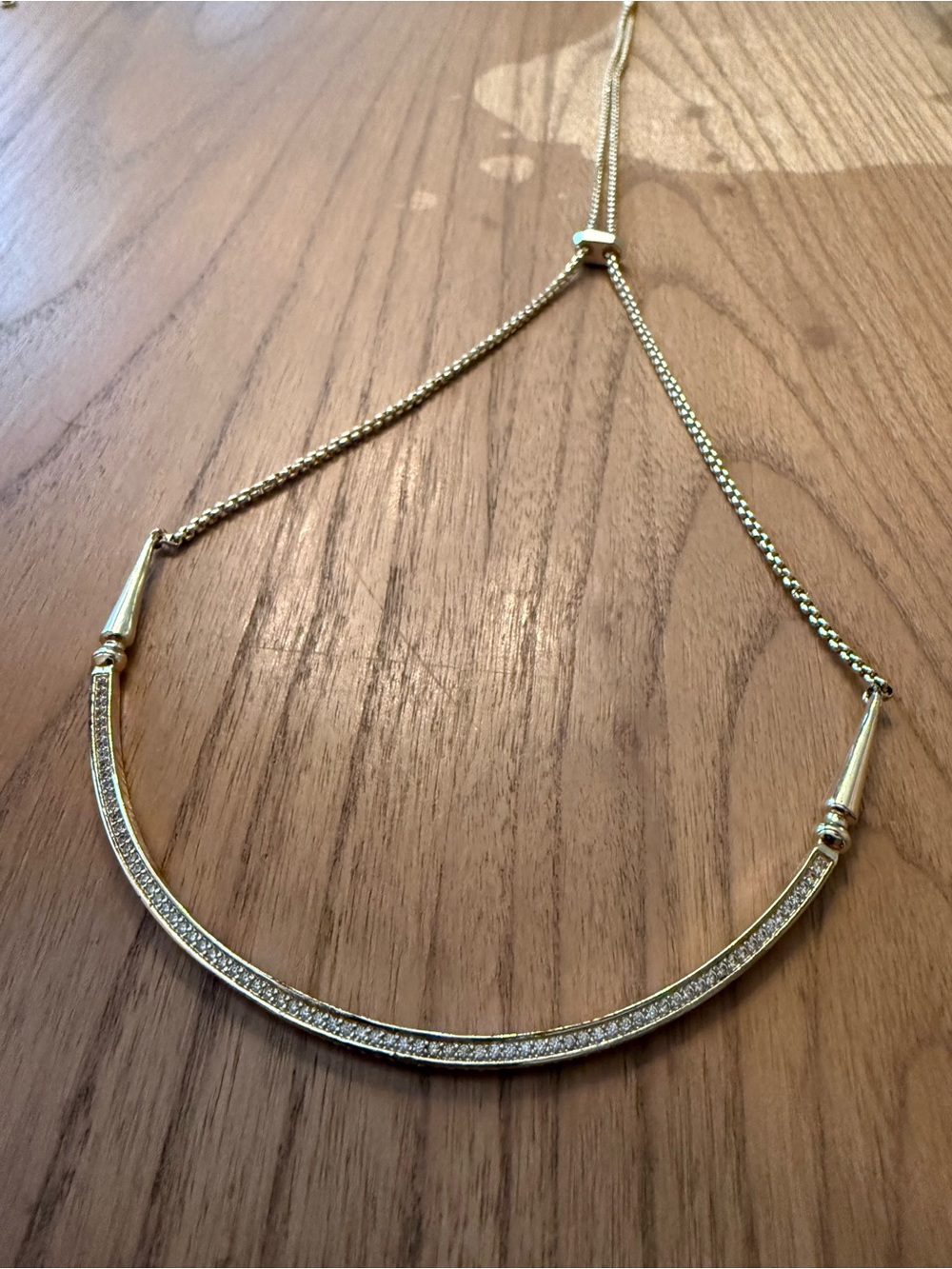 Kendra Scott Gold Pavé Crescent Slider Necklace